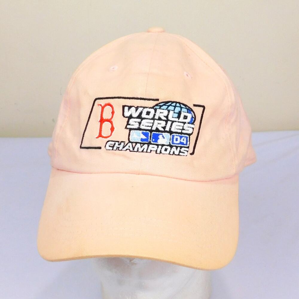 Boston Red Sox 2004 World Series Champions Hat Pink Embroidered Logo Adjustable